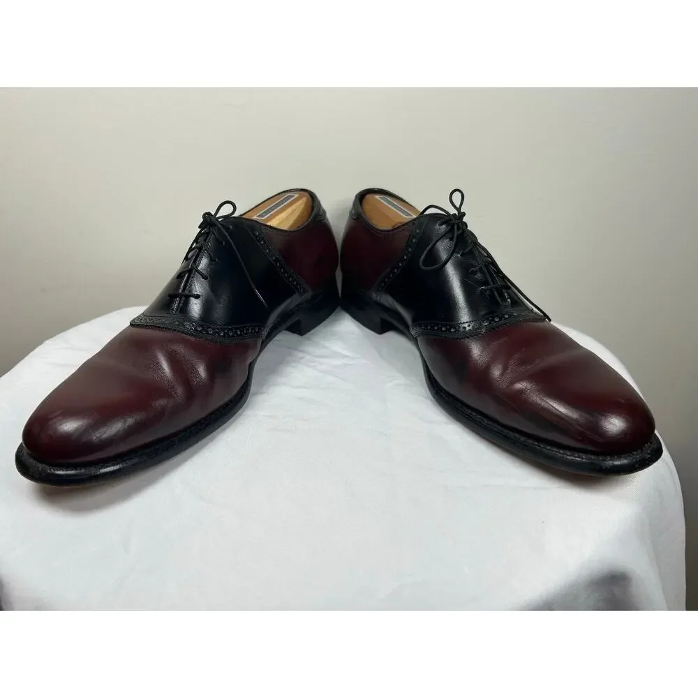 Florsheim Burgundy/Black Plain Toe Saddle Oxford men Size: 11 dress shoes office
